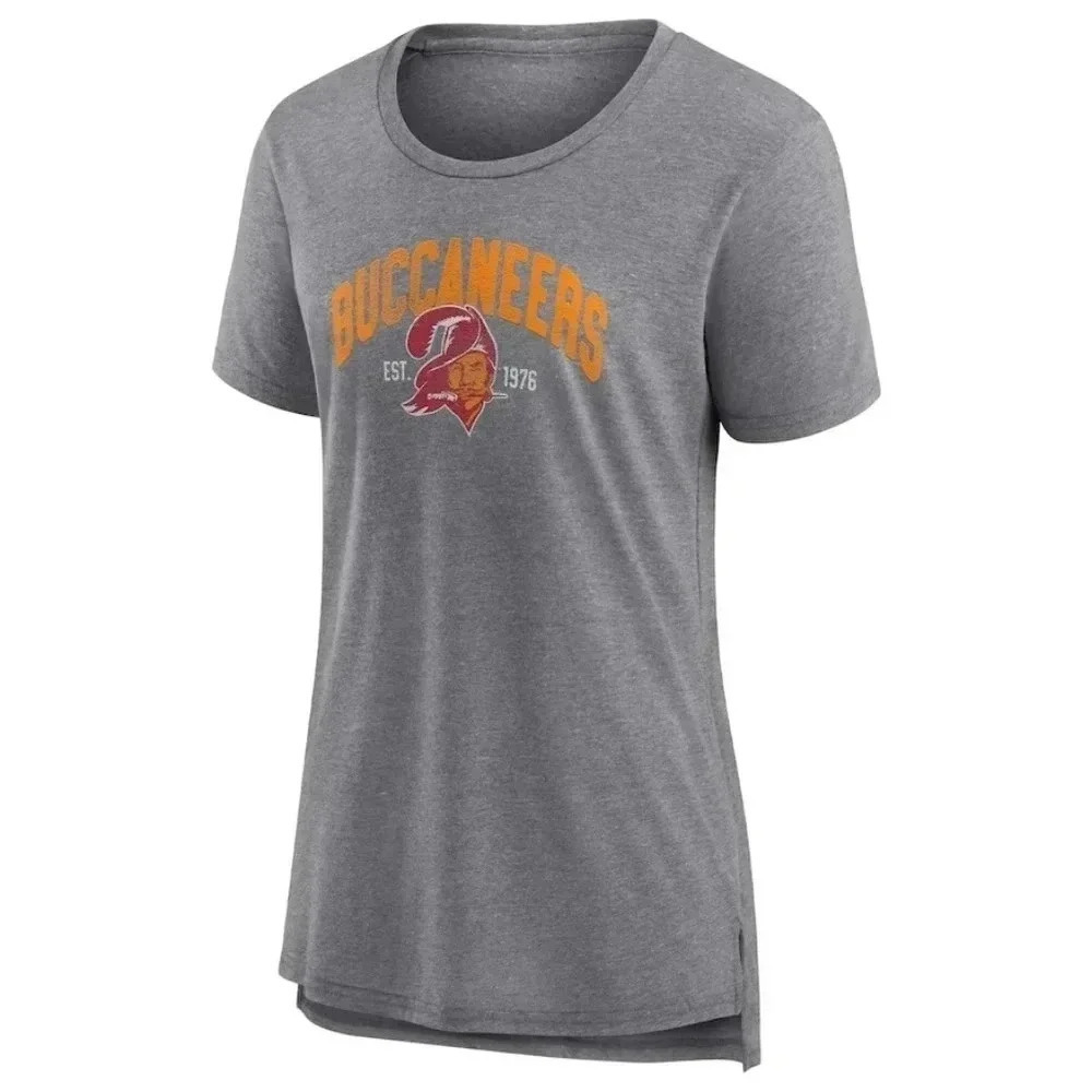Fanatics Heathered Gray Tampa Bay Buccaneers Drop Back Modern Tri-Blend Women's